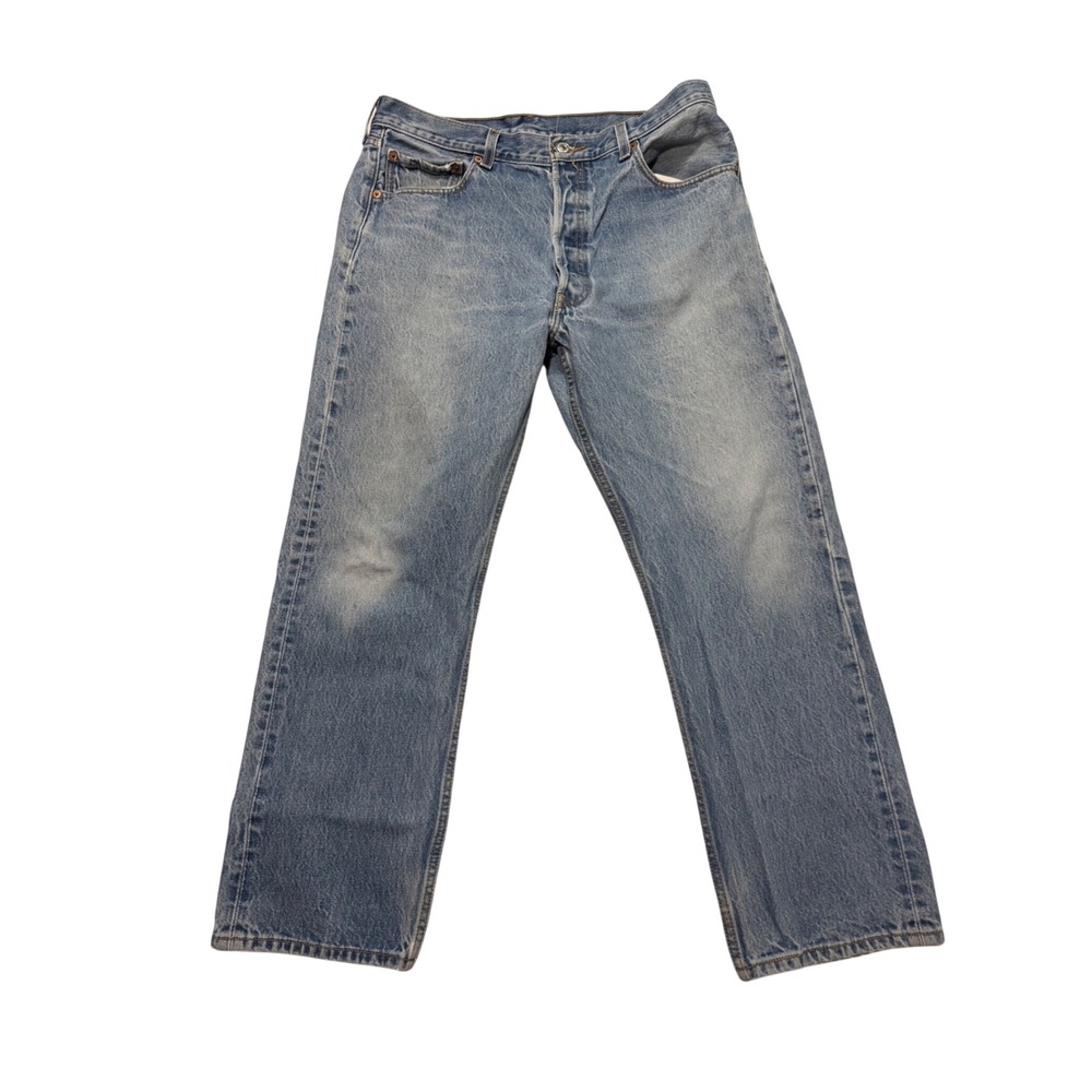 Levi's 501 Original Fit Mens Light Wash Straight Leg Button Fly Jeans 36x31